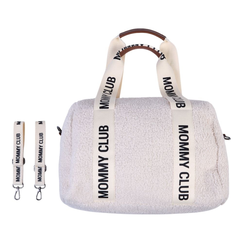 Geanta de bebe Childhome Mommy Club Signature Teddy Offwhite [5]