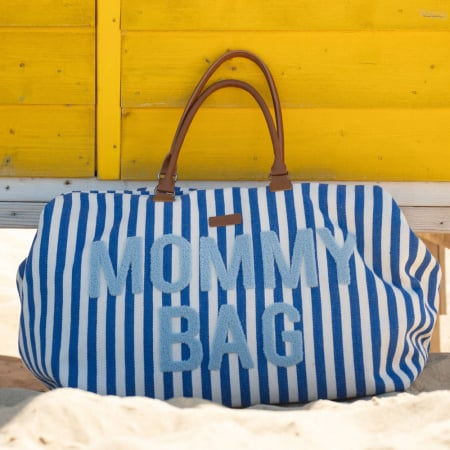 Geanta de infasat Childhome Mommy Bag Albastru/Alb [7]