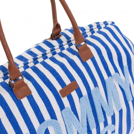 Geanta de infasat Childhome Mommy Bag Albastru/Alb [5]