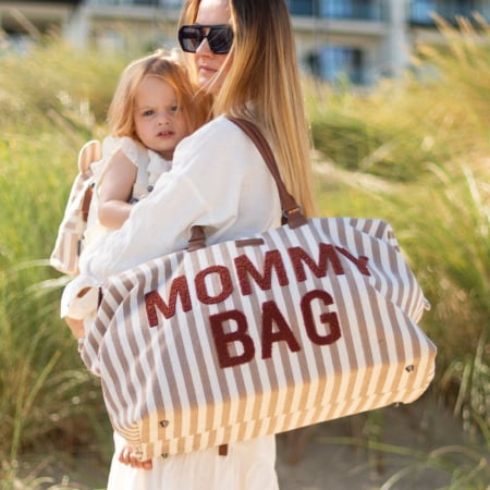 Geanta de infasat Childhome Mommy Bag Nude/Alb [7]