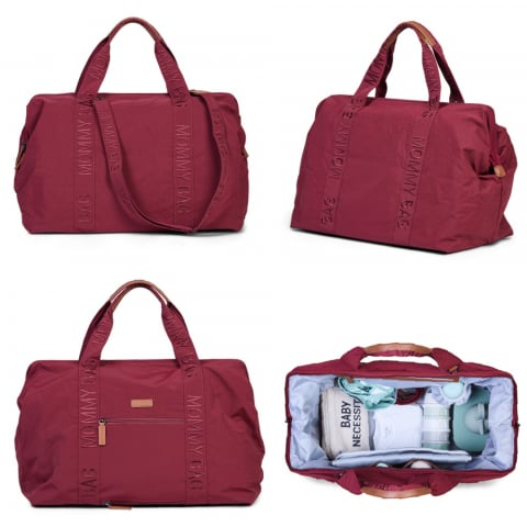 Geanta de infasat Childhome Mommy Bag Signature Urban Burgundy [3]