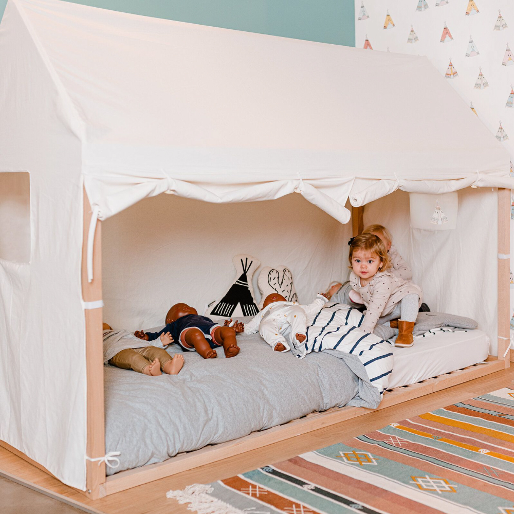 Husa cadru pat casuta Childhome 90x200 cm Alb [3]