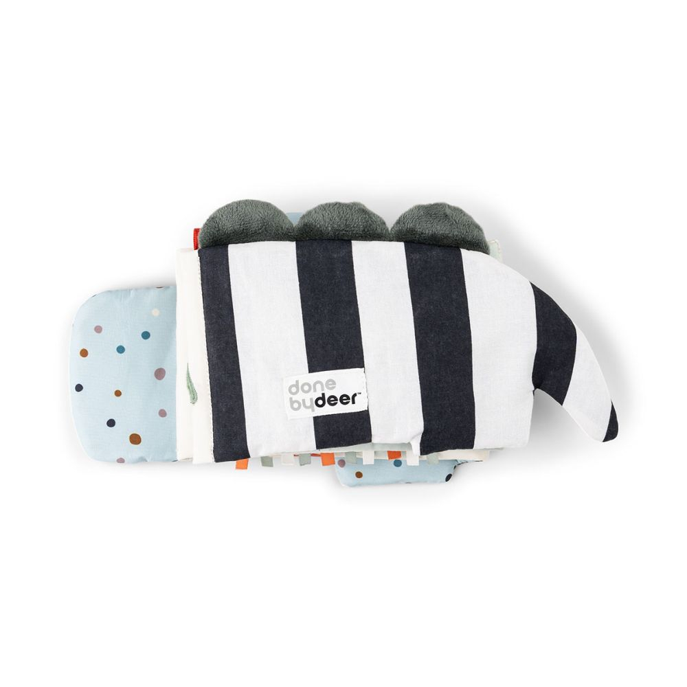 Jucarie senzoriala carticica de plus Fold-Out Done by Deer Croco Green [4]