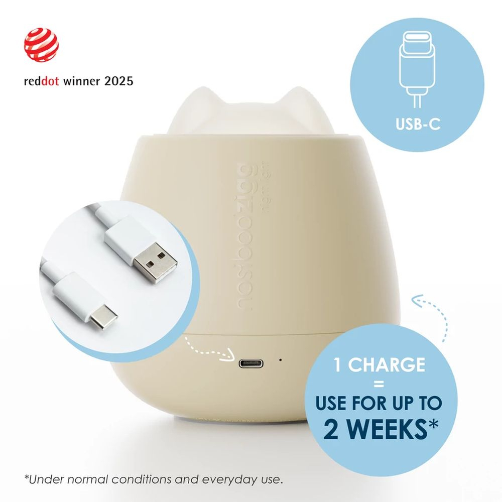 Lampa de veghe Nosiboo Zigg antrenor de somn pentru copii cu lumina rosie si temporizator Beige [5]