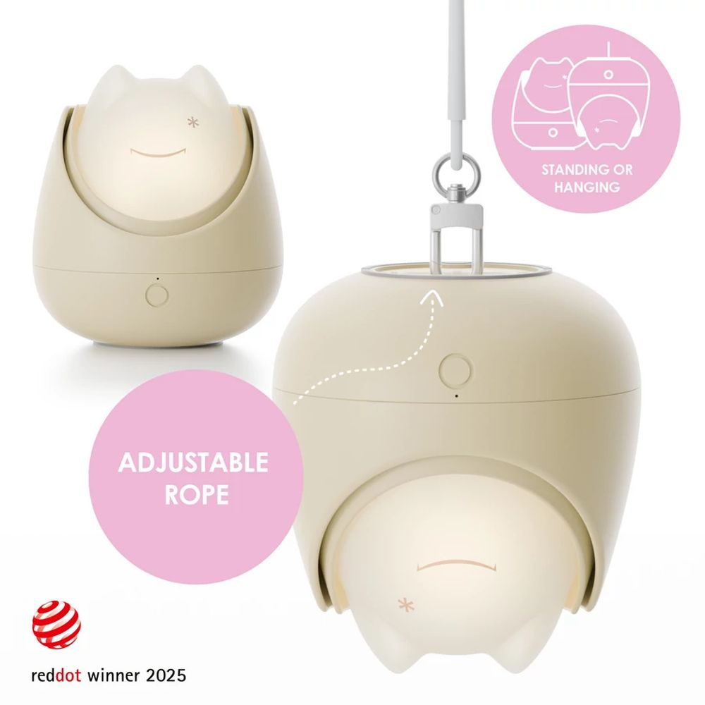 Lampa de veghe Nosiboo Zigg antrenor de somn pentru copii cu lumina rosie si temporizator Beige [4]