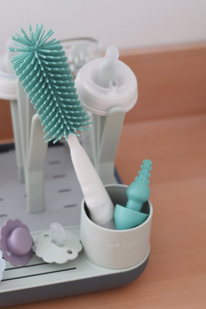 Perie din silicon Beaba 2 in 1 Sage Green [4]