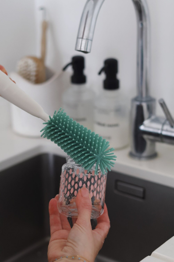 Perie din silicon Beaba 2 in 1 Sage Green [5]