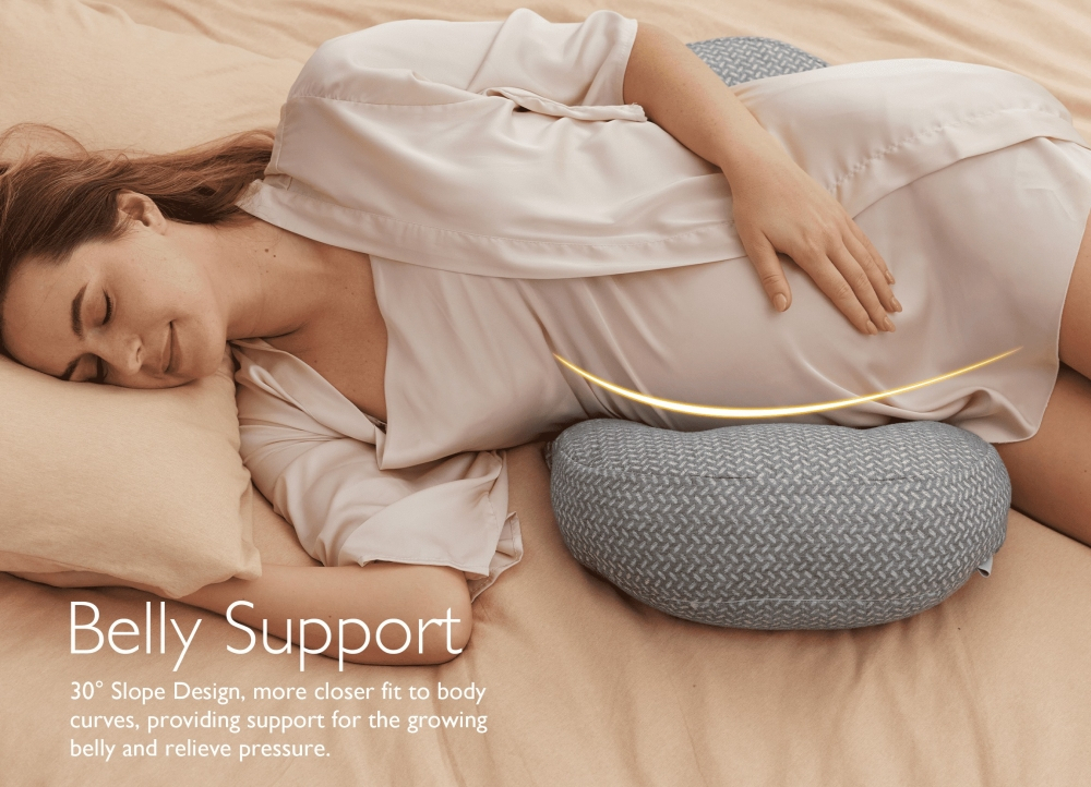 Perna gravide Momcozy in forma de W Grey [4]