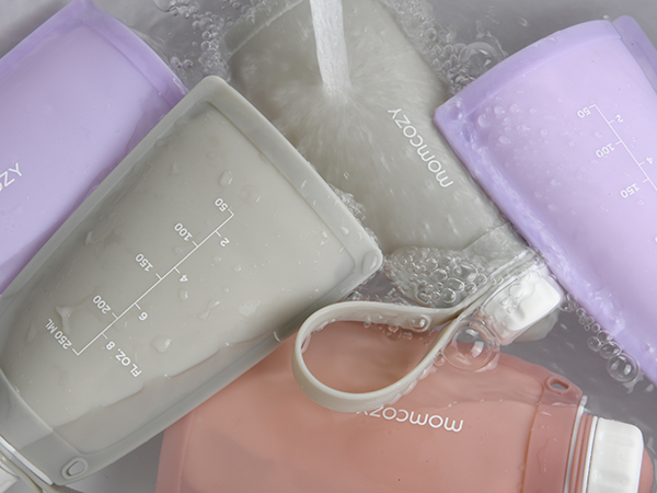 Pungi depozitare lapte silicon Momcozy set 2 buc Purple/Grey [9]