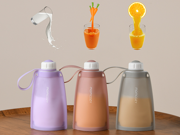 Pungi depozitare lapte silicon Momcozy set 2 buc Purple/Grey [7]