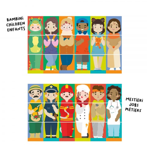 Puzzle Quercetti Tubo Mix & Match Meserii [4]