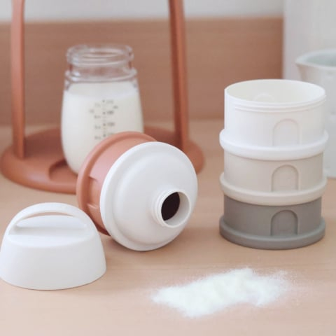 Recipient lapte praf 4 compartimente Beaba Cotton/Terracotta [4]