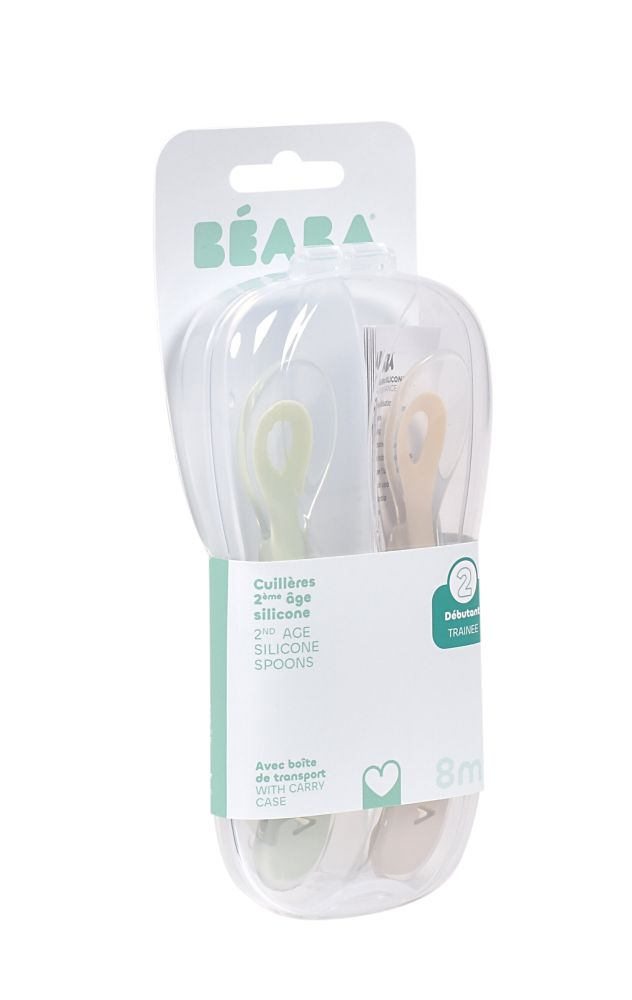Set 2 lingurite silicon + 8 luni + cutie Beaba Clay [3]