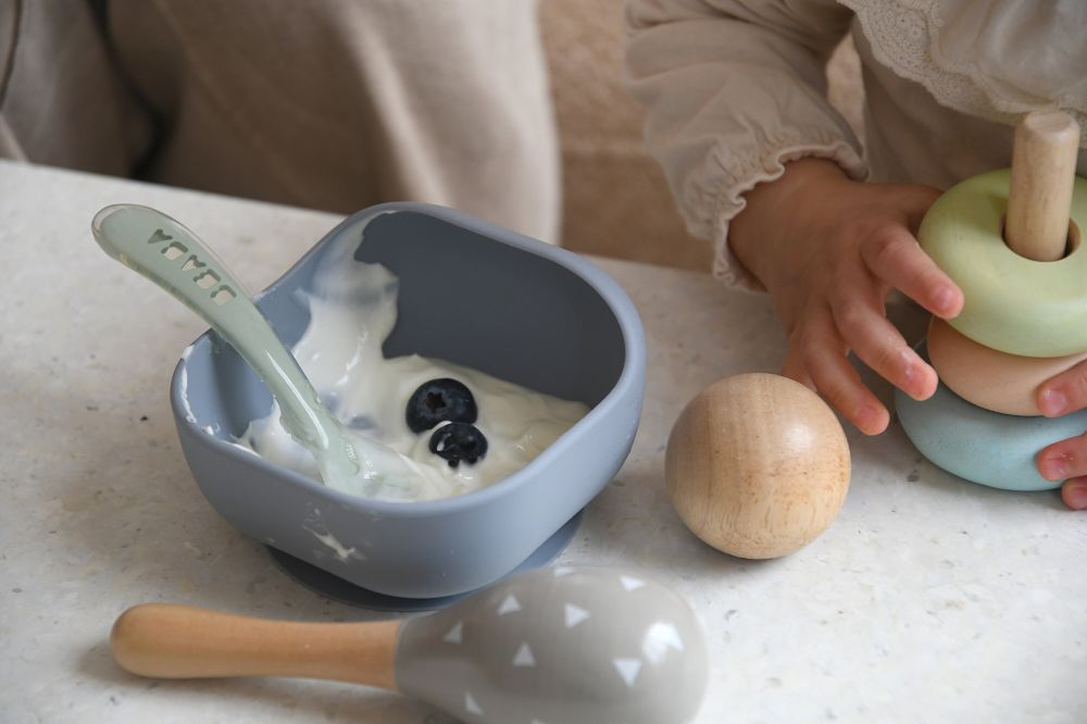 Set 2 lingurite silicon + 8 luni Beaba Misty Green [2]