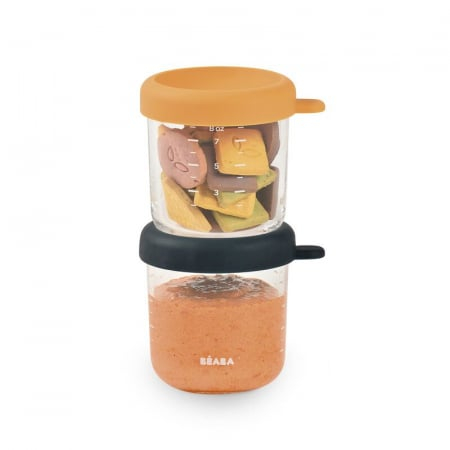 Set 2 recipiente sticla Beaba 250 ml Night Blue/Honey [3]