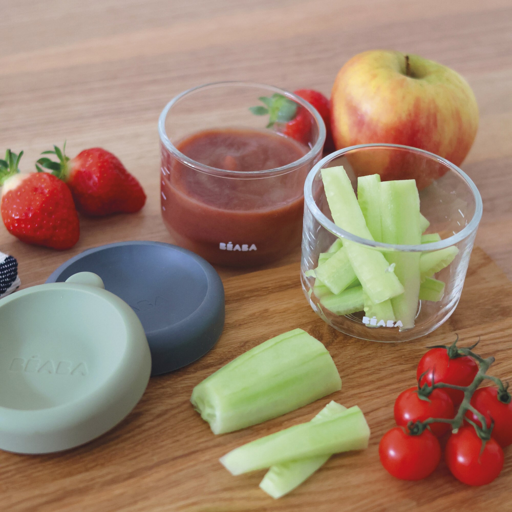 Set 2 recipiente ermetice sticla Beaba 150 ml Mineral/Sage Green [8]