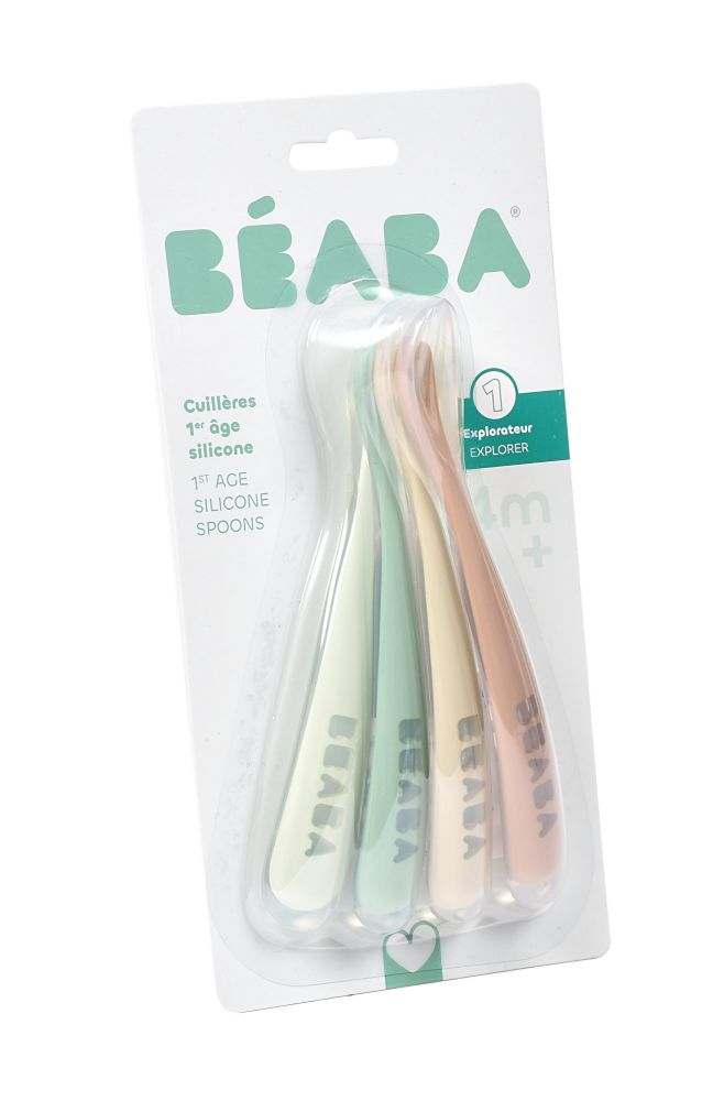 Set 4 lingurite silicon +4 luni Beaba Natural [3]