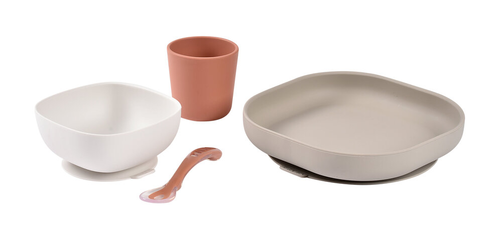 Set de masa silicon Beaba 4 piese Terracotta [2]