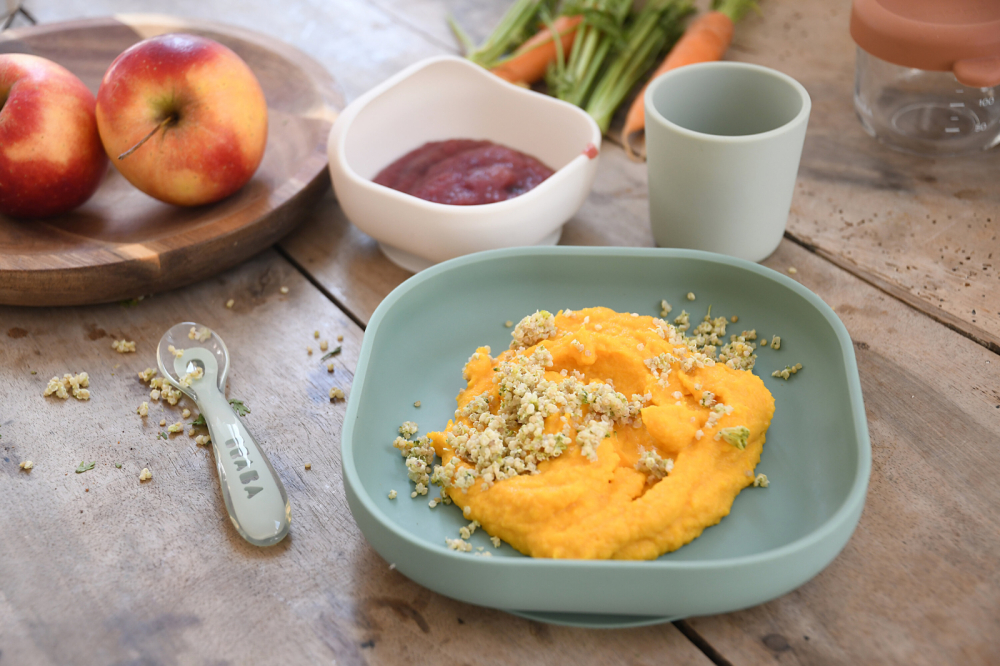 Set de masa silicon Beaba 4 piese Sage Green/Misty Green [4]