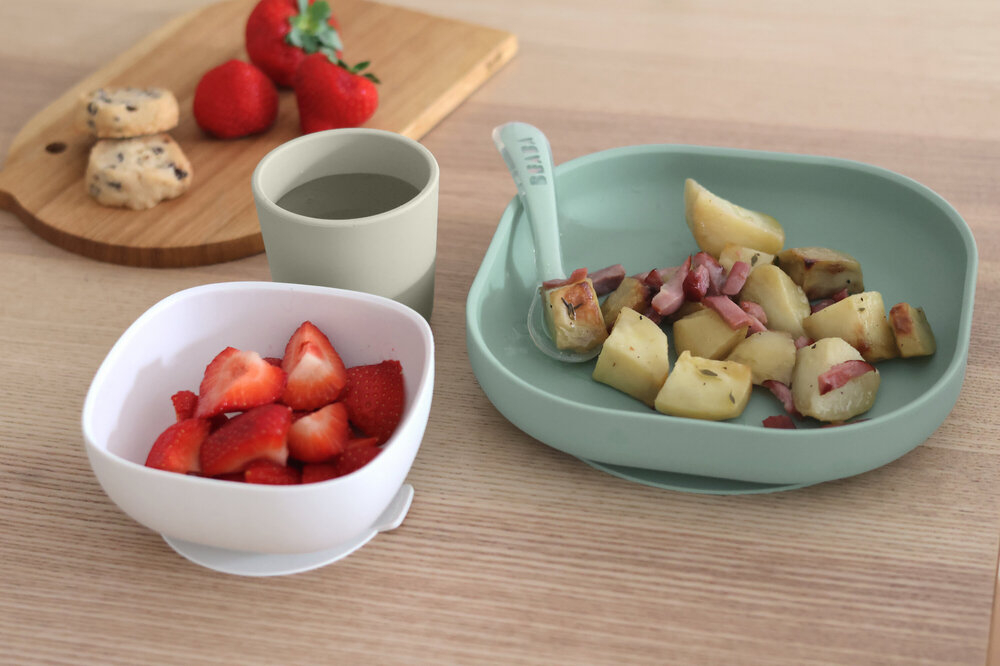 Set de masa silicon Beaba 4 piese Sage Green [4]