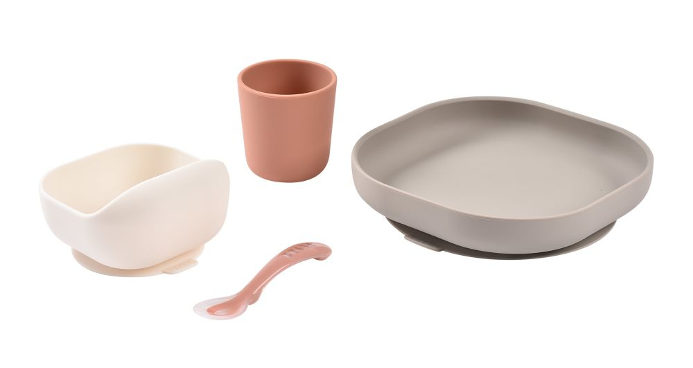 Set de masa silicon Beaba 4 piese Terracotta Gazelle [2]