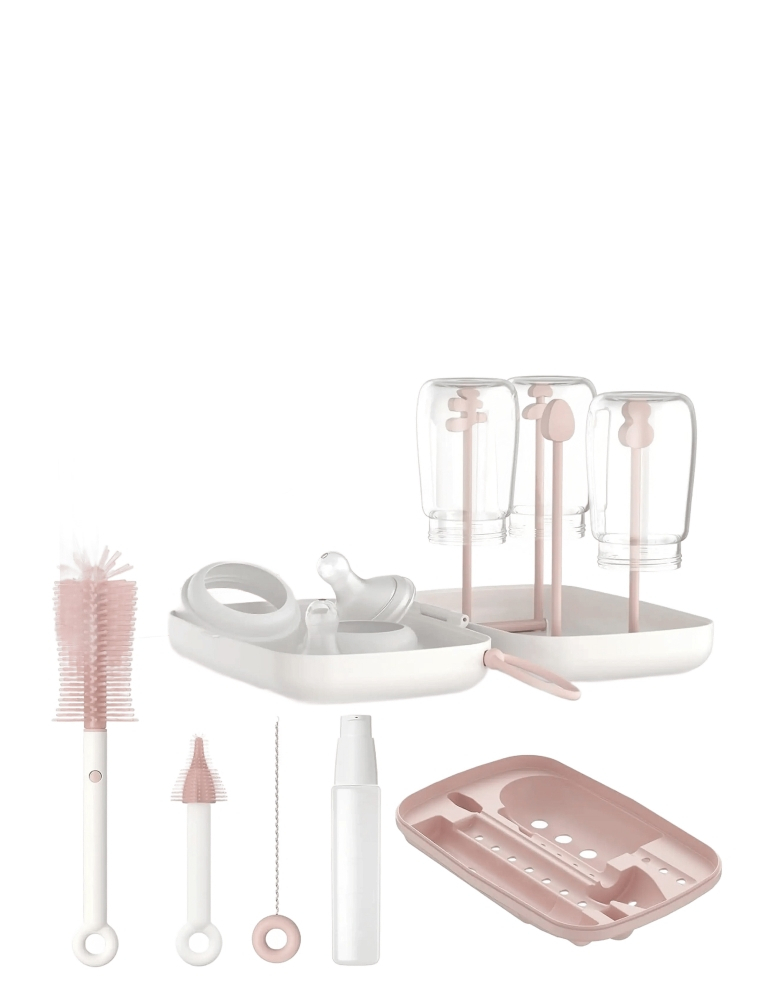 Set de perii pentru biberoane Momcozy 7 in 1 din silicon Pink [2]