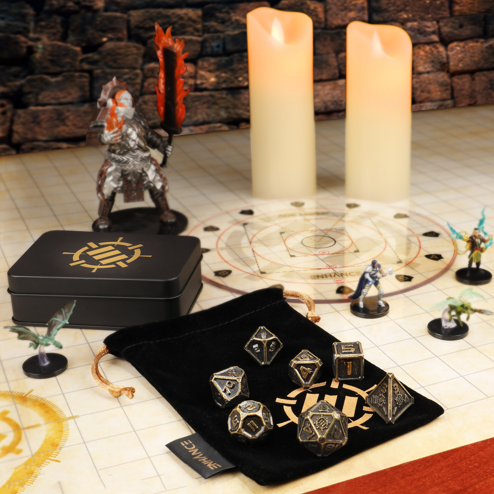 Set Zaruri Metalice ENHANCE Gaming Ancient Bronze DnD [6]