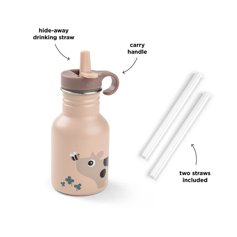 Sticla din inox pentru copii Done by Deer Tiny Farm Roz Pudra 350 ml [3]