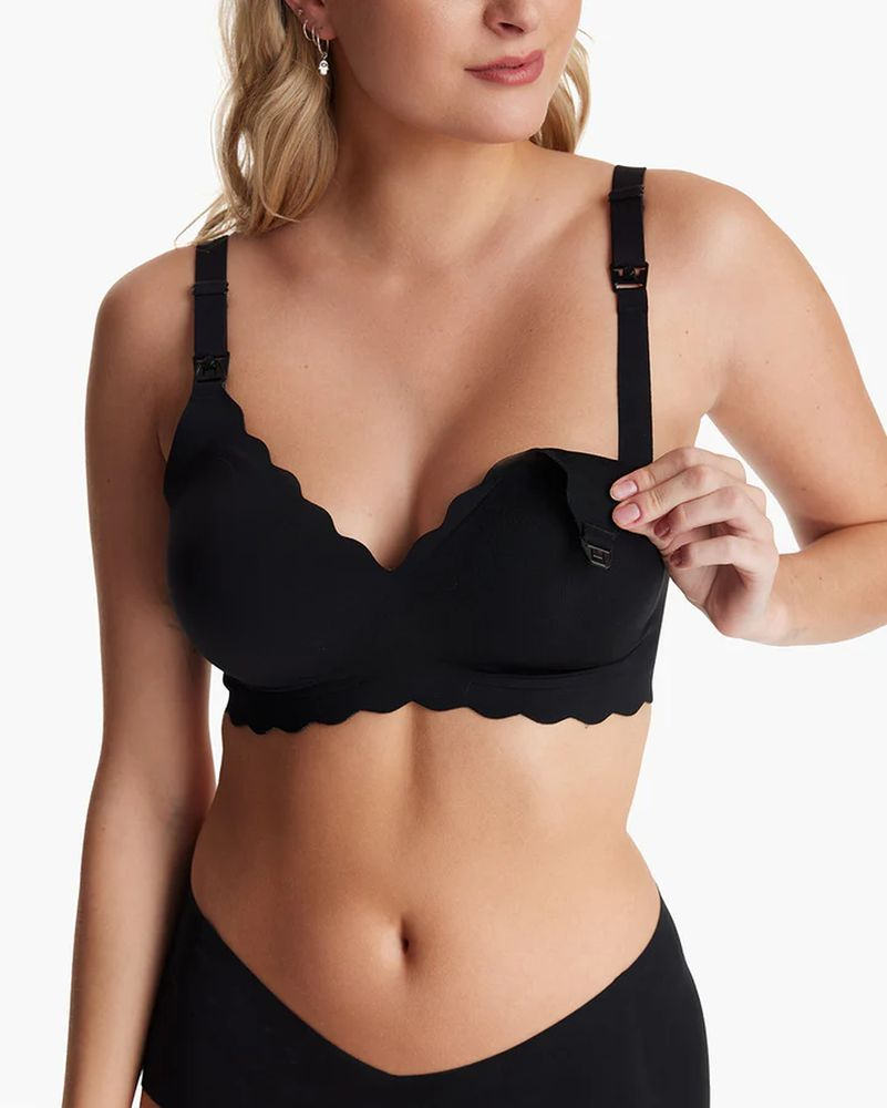 Sutien alaptare floral fara cusaturi cu sustinere Momcozy YN46 Black 2XL [11]