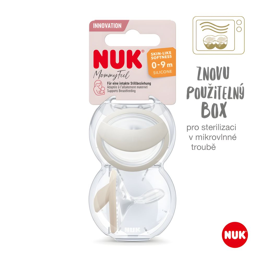 Suzeta Nuk Mommyfeel Silicon 0–6 luni Set 2 bucati Gri [2]