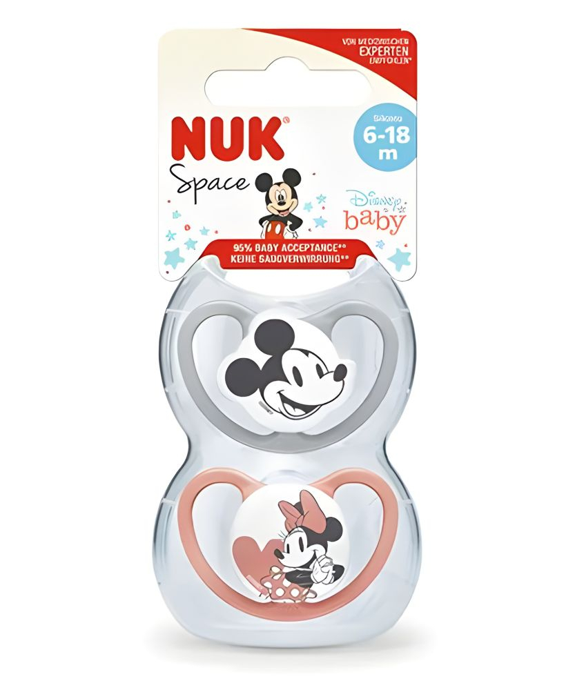 Suzeta NUK Space Disney Mickey Daisy Silicon M2 6-18 luni, Set 2 bucati [4]
