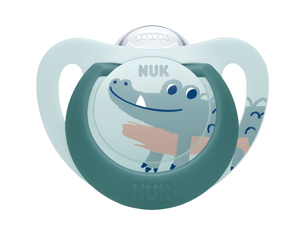 Suzeta Nuk Star Day & Night Silicon M3 18-36 luni, Set 2 bucati, Crocodil [3]