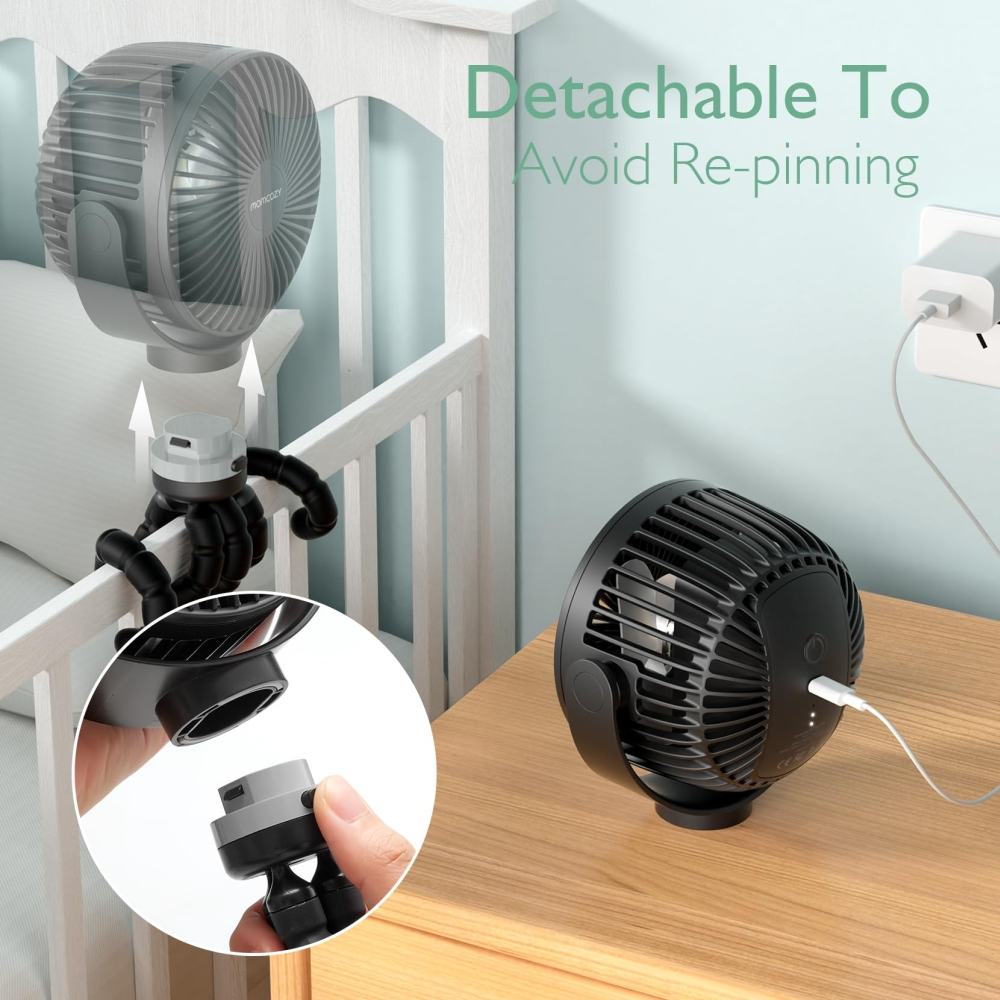 Ventilator portabil pentru carucior Momcozy Black [5]