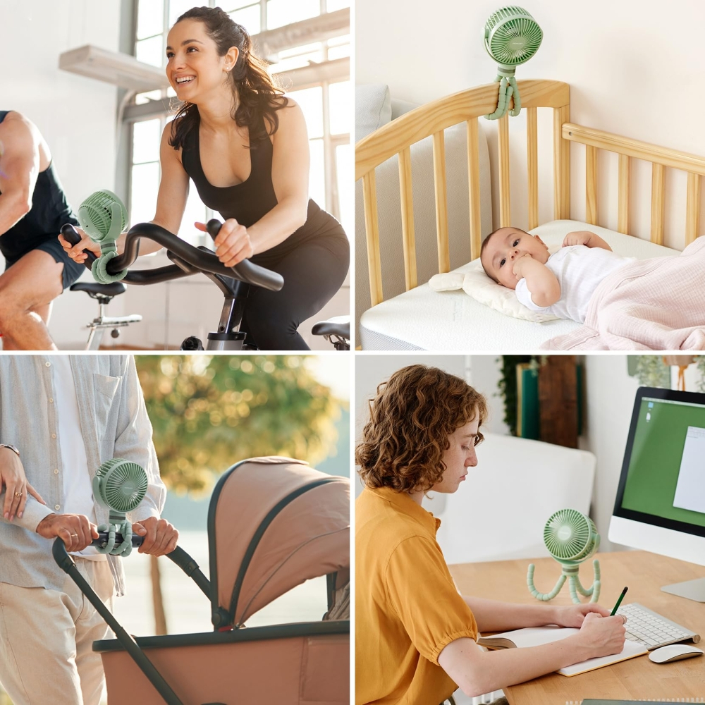 Ventilator portabil pentru carucior Momcozy Green [7]