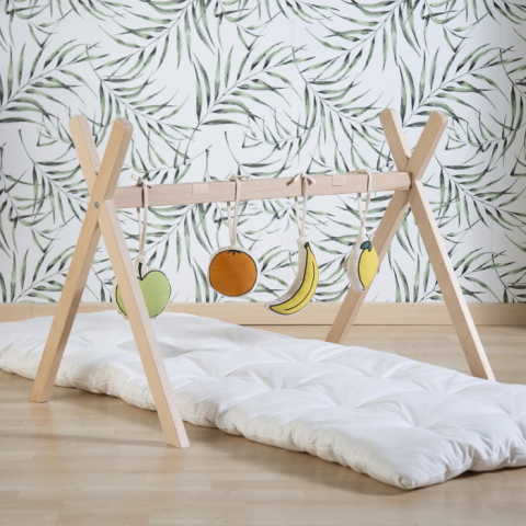 Suport pentru Cos bebe Moise Childhome si Centru de activitati, Lemn Natural [4]