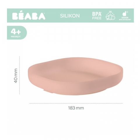 Farfurie silicon cu ventuza roz [3]