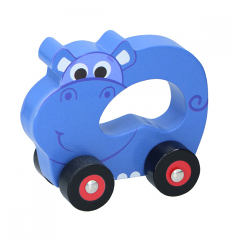 Marionette - Jucarie din lemn cu roti Marionette Hipopotam