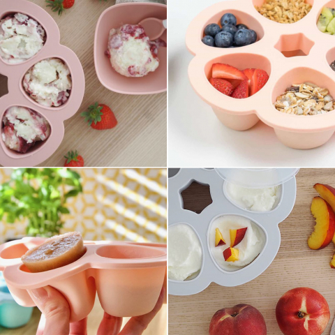 Recipient ermetic silicon multiportii 6x90 ml Beaba Light Mist [3]