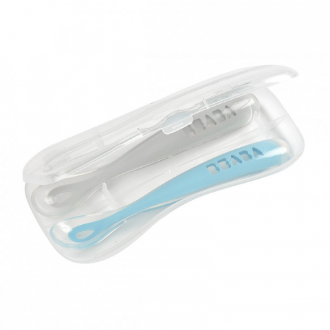 LINGURIȚE ȘI FURCULIȚE - Set 2 lingurite silicon - Bleu