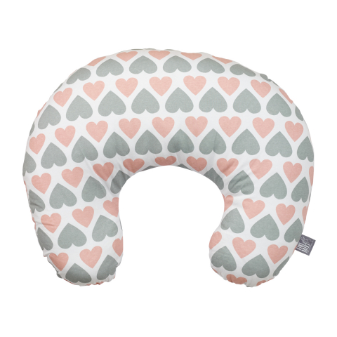 Fiki Miki - Perna de Alaptare Fiziologica Husa Bumbac Model Inimioare 72 cm