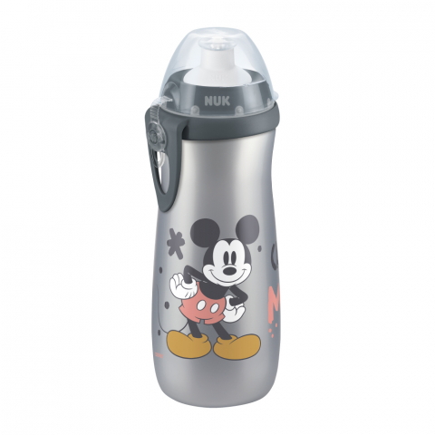 Nuk - Cana Nuk Sport 450 ml cu Adaptor Push-Pull de la 36 luni Mickey Argintiu