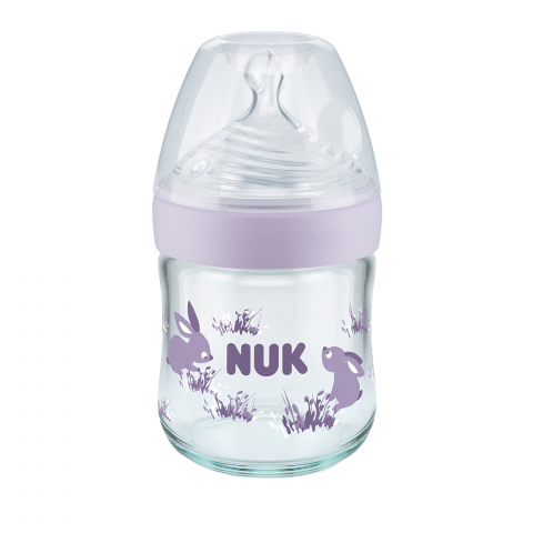 Nuk - Biberon Nuk Nature Sense Sticla 120 ml Control Temperatura Tetina Silicon S 0-6 luni Mov