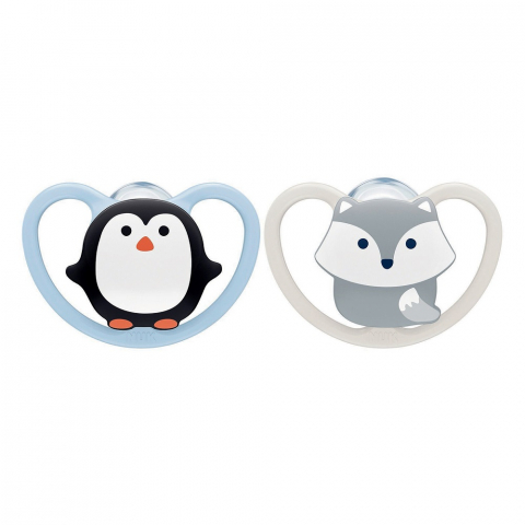 Nuk - Suzeta Nuk Space Silicon M1 Pinguin 0-6 luni 2 Bucati Set