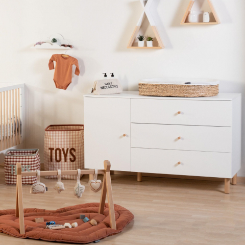 Comoda Childhome Wonder White 137x75x93 cm cu masa de infasat [7]