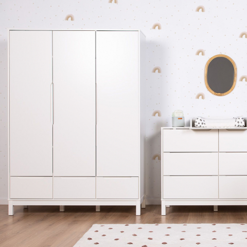 Dulap Childhome Jota 135x45x190 cm, MDF Alb [3]