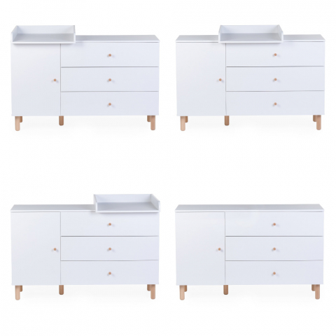 Comoda Childhome Wonder White 137x75x93 cm cu masa de infasat [1]