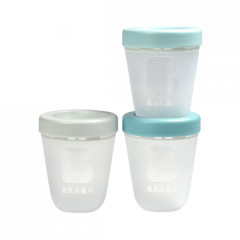 Beaba - Set 3 recipiente silicon 200ml Jungle