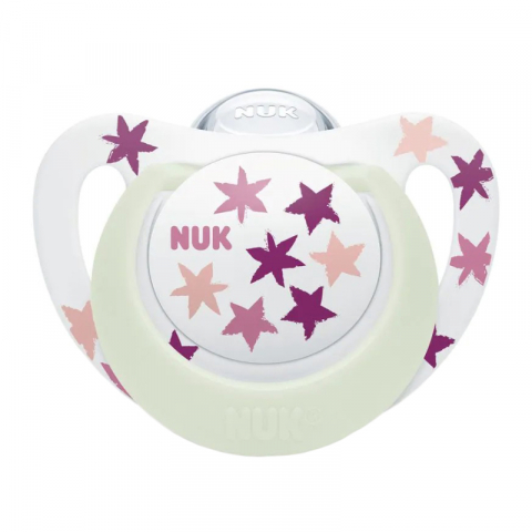 Nuk - Suzeta Nuk Star Night Silicon 18-36 luni M3 Roz