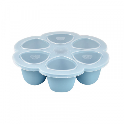 Beaba - Recipient ermetic silicon multiportii 6x90 ml Beaba Windy Blue