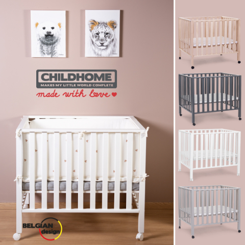 Tarc Childhome 94 cu roti 75x95 cm Lemn,  Alb [1]